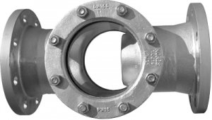 Armaturenfabrik Armatur Industrie Noris Schauglas in Edelstahl für Rohrleitungen mit Flansch Anschluss
