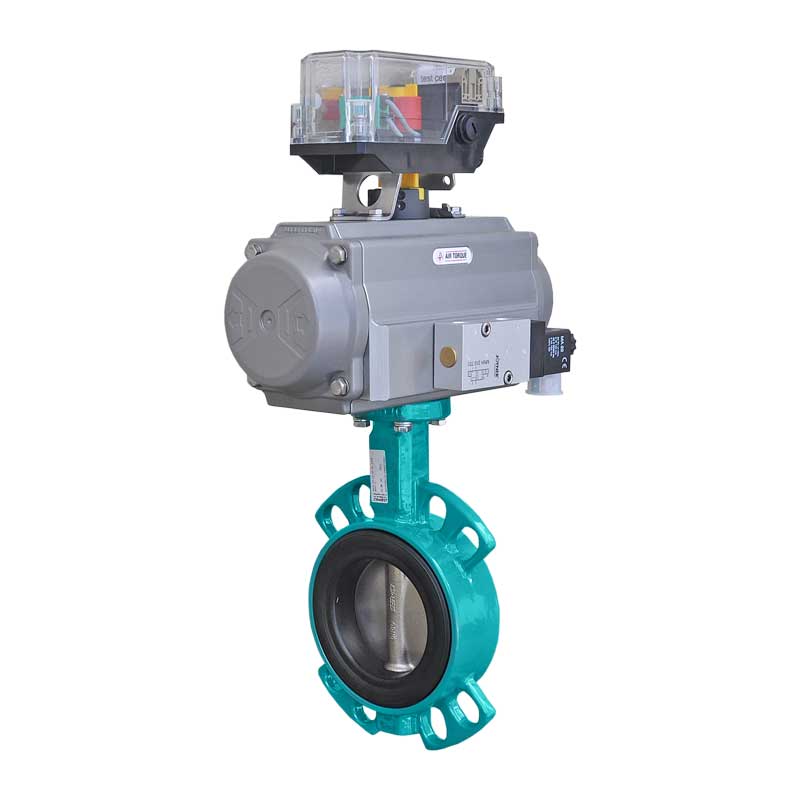 Armaturenfabrik Absperrklappe Gefa Lug Endflansch Typ KG7 pneumatischer Antrieb AirToque Edition 2010 Endschalter Typ TCR Rotech, Automatisierung Armatur