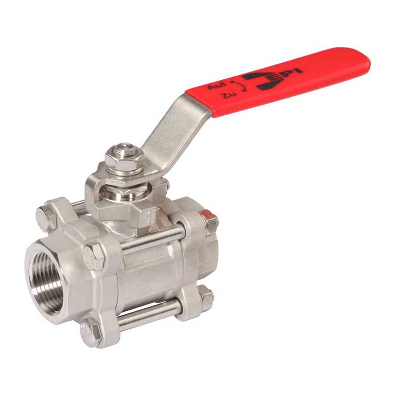 Armaturenfabrik Armatur 3-teiliger Kugelhahn Aufbauflansch Montageflansch automatisierbar Antrieb Edelstahl mit Gewinde, Innen-Gewinde Anschluss VL-501T-EPI