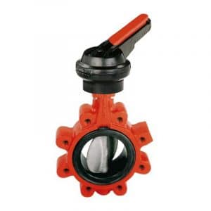 Armaturenfabrik Armatur Absperrklappe BOAX-SF von KSB mit Rasterhebel, Endklappe Lug, Weichdichtend, Sphäroguss