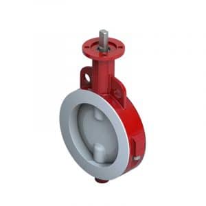 Armaturenfabrik Armatur Absperrklappe Bray Typ 22 PTFE ausgekleidet, zentrisch, weichdichtend, Sphäroguss, Wafer, Zwischenflansch