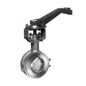 Armaturenfabrik Armatur Absperrklappe Danais 150 von KSB mit Handhebel, Zwischenflansch Wafer, Endklappe Lug, weichdichtend, Fire-Safe, doppelt exzentrisch aus Edelstahl, Hochdruck