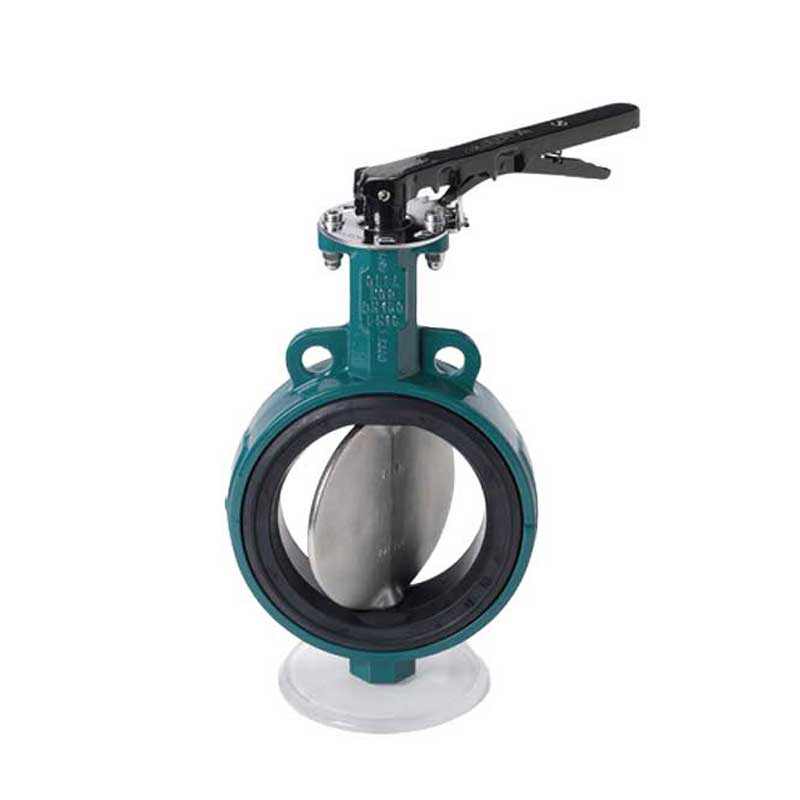 Armaturenfabrik Armatur Absperrklappe Gefa Typ KG9 Processklappe Elastomer ausgekleidet KG 9 mit Handarmatur, Handregler, Grauguss, Zwischenflansch Wafer, weichdichtend