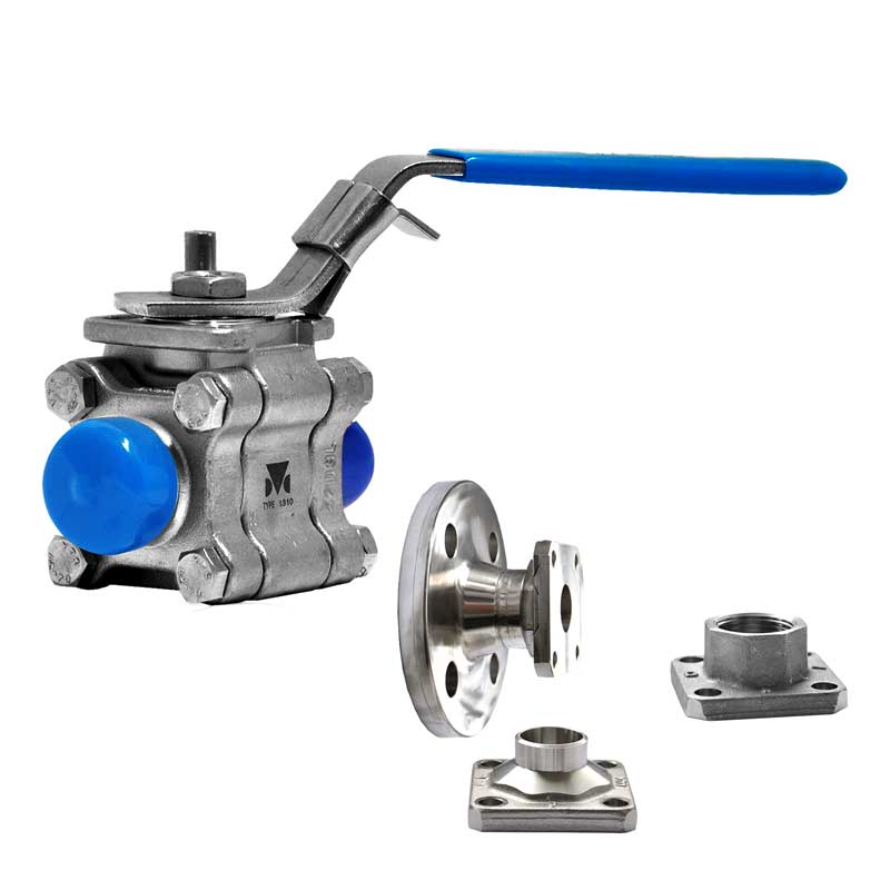 Armaturenfabrik Armatur Kugelhahn DVC 1251 1351 Schweissende Flansch Gewinde Anschluss Modularer Kugelhahn elektrisch pneumatisch Antrieb automatisierbar Aufbauflansch Montageflansch