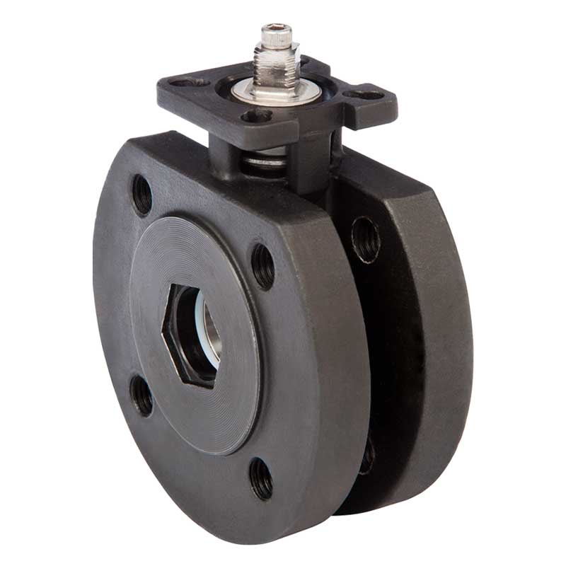 Armaturenfabrik Armatur Kugelhahn Kompaktkugelhahn Stahl Edelstahl Aufbauflansch modifizierbar automatisierbar voller Durchgang VLA-140F-CS-M EPI mit Montageflansch