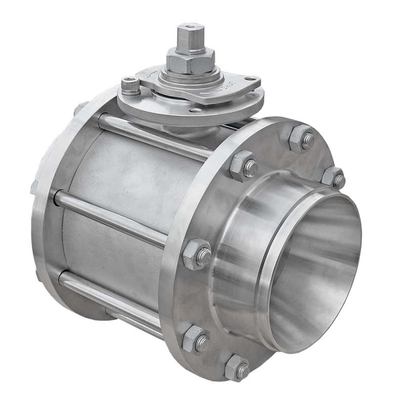 Armaturenfabrik Armatur Kugelhahn Modularer Aufbau Mecafrance RA66 Hangeregelt Schweissende Automatisierbar pneumatischer elektrischer Antrieb RA66 DN125