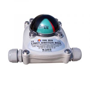 Armaturenfabrik Endschalter DVC Typ 5320 geschlossen für elektrisch oder pneumatische Antriebe zur Automatisierung von Armaturen, Absperrklappen und Kugelhähne, geöffneter Zustand