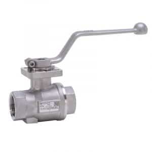 Armaturenfabrik Ball valve stainless steel type 87E from Bee, full bore, silicone-free, two-piece body, 2-part, mounting flange, female thread, floating ball, stainless steel, PN16, for gas, hydrogen and biogas