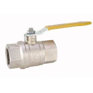 Armaturenfabrik Kugelhahn Gasanwendung Messing Typ 960 von Bee, voller Durchgang, silikonfrei, gelb, Innengewinde, ausblassichere Schaltwelle, Verwendung für Gas (bis MOP5), Wasser, Öl, Messing, PN 40, für Gas, Wasser, Öl und Druckluft