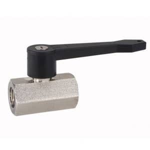 Armaturenfabrik Kugelhahn Messing Typ 3500 von Bee, Mini Kugelhahn aus gezogenen Sechskant-Messingprofil, sandgestrahlt, für Druckluft, Wasser, Kraftststoffe, ausblassichere Schaltwelle Messing, PN 12/30, für Druckluft, Öl, Wasser und Heizkreisläufe