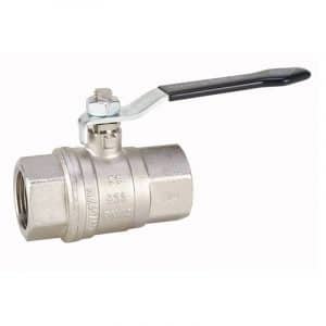 Armaturenfabrik ball valve brass type 933 from Bee, full bore, silicone-free, galvanized steel handle, female thread, male thread, adjustable stuffing box, use for oil, compressed air, water, solvents, fuels, steam DN 6 to DN 50, brass, PN40, for oil, water, compressed air and heating circuits