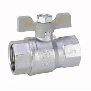 Armaturenfabrik ball valve brass type 984 from Bee, full bore, silicone-free, female and male thread, for drinking water, gas, blow-out proof stem, 2x Viton