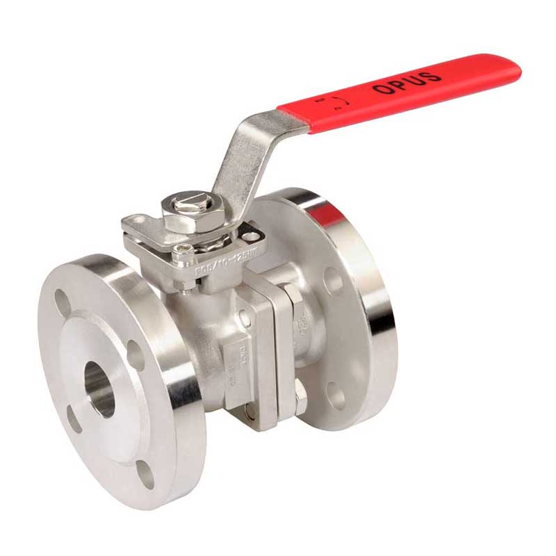 Armaturenfabrik Kugelhahn OPUS VLA 816 840 KV-EPI 2-teiliger Flanschkugelhahn Aufbauflansch Handhebel automatisierbarer Kugelhahn, voller Durchgang, tellerfedervorgespannte PTFE-Dichtung, kurze Variante