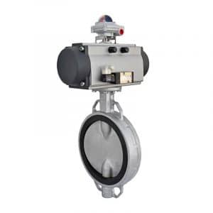 Armaturenfabrik automatisierte Absperklappe DN250 pneumatischer Antrieb Typ505 DVC Magnetventil Typ5236 DVC Endschalter Typ5320 DVC