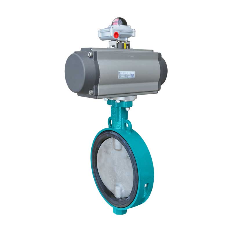 Armaturenfabrik automatisierte Absperrklappe-DN250 GEFA Typ KG 9 Wafer mit_DCV Armatec Typ_5320 Endschalterbox pneumatischer Antrieb DVD Armatec Typ 505