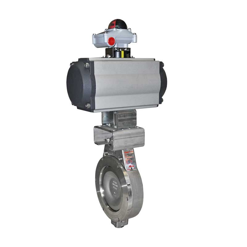 Armaturenfabrik automatisierte Absperrklappe Typ 40 Wafer Zwischenflansch Armatur Bray DN80 pneumatischer Antrieb Typ505 DVC Endschalter Typ5320 DVC