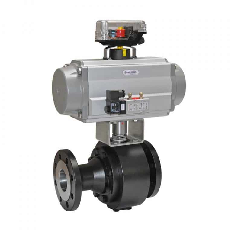Armaturenfabrik pneumatic actuator AirTorque Edition 2010 ball valve KSL75 F solenoid switch limit switch -TCR Rotech, automation valve