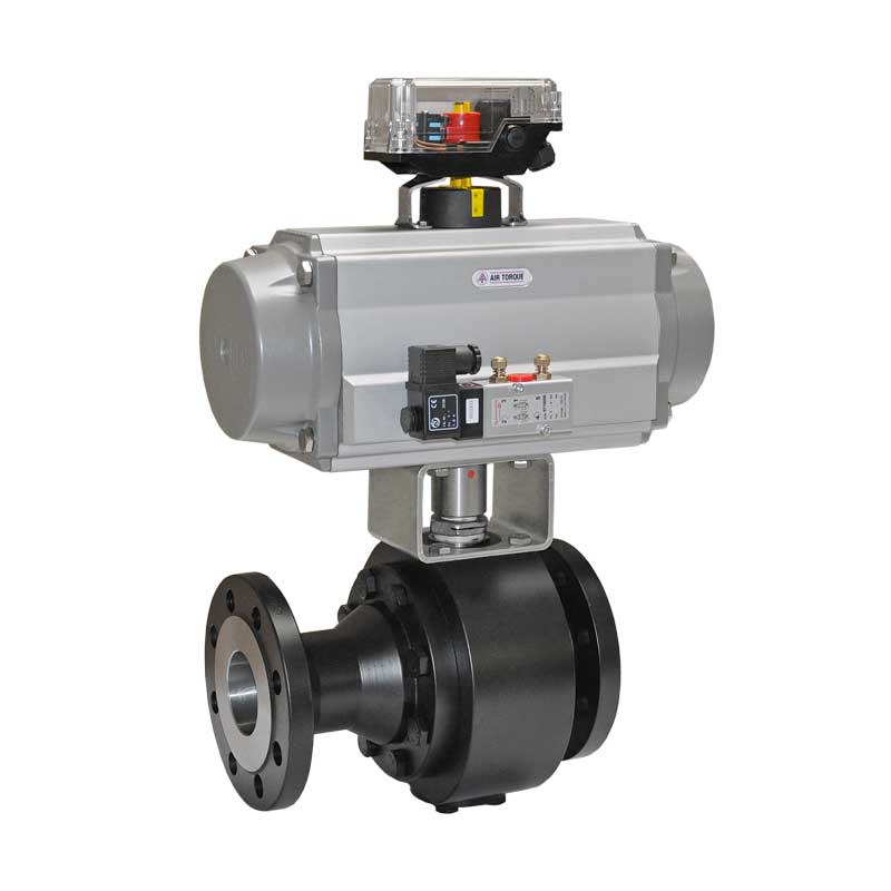 Armaturenfabrik pneumatischer Antrieb AirTorque Edition 2010 Kugelhahn KSL75 F Magnetschalter Enschalter -TCR Rotech, automatisierung Armatur