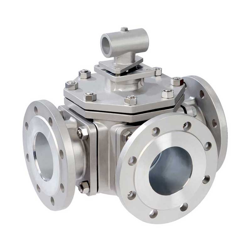 Armautrenfabrik Kugelhahn 3-Wege Flansch Gewinde Anschweißende modularer Aufbau mit verschiedene Anschlüsse, Aufbauflansch, Montageflansch, automatisierbar Edelstahl VL-Z316-EPI, ausblassichere Schwaltwelle, voller Druchgang, L-Bohrung, T-Bohrung