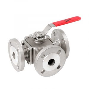 Armautrenfabrik Kugelhahn 3-Wege Flansch Gewinde Anschweißende modularer Aufbau mit verschiedene Anschlüsse, Aufbauflansch, Montageflansch, automatisierbar Edelstahl VL-Z316-EPI, ausblassichere Schwaltwelle, voller Druchgang, L-Bohrung, T-Bohrung