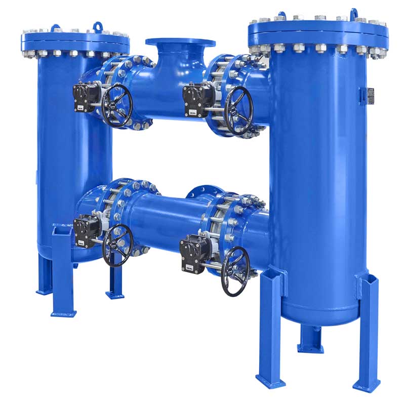 Armaturenfabrik Doppel Umschaltfilter Einfachfilter Korbfilter Industriefilter DN300 Absperrklappen lackiert von Industriefabrik Schneider