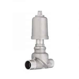 Armaturenfabrik Geradsitzventil Typ 7017 aus Edelstahl, PN40, DN15–DN50, pneumatisch betätigt, für aggressive Medien von Schubert und Salzer