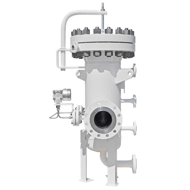 Armaturenfabrik Industriefabrik Schneider Hochdruckfilter Typ SKF-H Industriefilter aus Edelstahl mit Differenzdruckanzeige, DN50–DN300, bis 68 bar, PN68 für Hochdruckanwendungen.