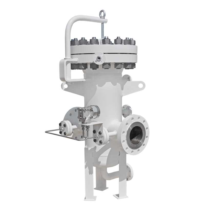 Armaturenfabrik Industriefabrik Schneider Hochdruckfilter Typ SKF-H Industriefilter aus Edelstahl mit Differenzdruckanzeige, DN50–DN300, bis 68 bar, PN68 für Hochdruckanwendungen.