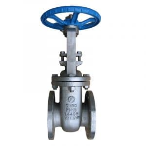 Armaturenfabrik Fromme Armaturen Keilflachschieber Fig. 070 aus Edelstahl 1.4408 mit Stellite-Dichtflächen, PN10/PN16, DN50–DN800, für aggressive Medien und Hochtemperaturanwendungen.