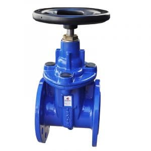 Armaturenfabrik Keilflachschieber Fig. 800 aus Sphäroguss mit gummiertem EPDM-Keil, PN16, DN40–DN350, für Wasser- und Abwasseranwendungen von Fromme Armaturen