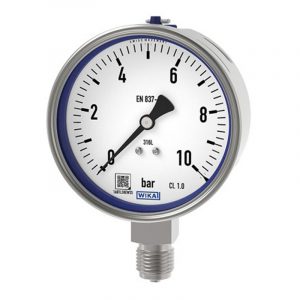 Armaturenfabrik Manometer Rohrfedermanometer Edelstahl Typ 232.50 von Wika, für gasförmige und flüssige, nicht hochviskose und kristallisierende Medien. Auch für agressive Umgebungen, ATEX konform, z.B. in der Prozessindustrie wie Chemie, Petrochemie, Kraftwerke, Bergbau, On-Shore und Offshore, Umwelttechnik, Maschinenbau und Anlagenbau, Rohrfedermanometer Typ 232.50 / 233.50 von WIKA – Edelstahl-Ausführung für Prozessindustrie, Nenngröße 160 mm, Anzeigebereich bis 1.600 bar.