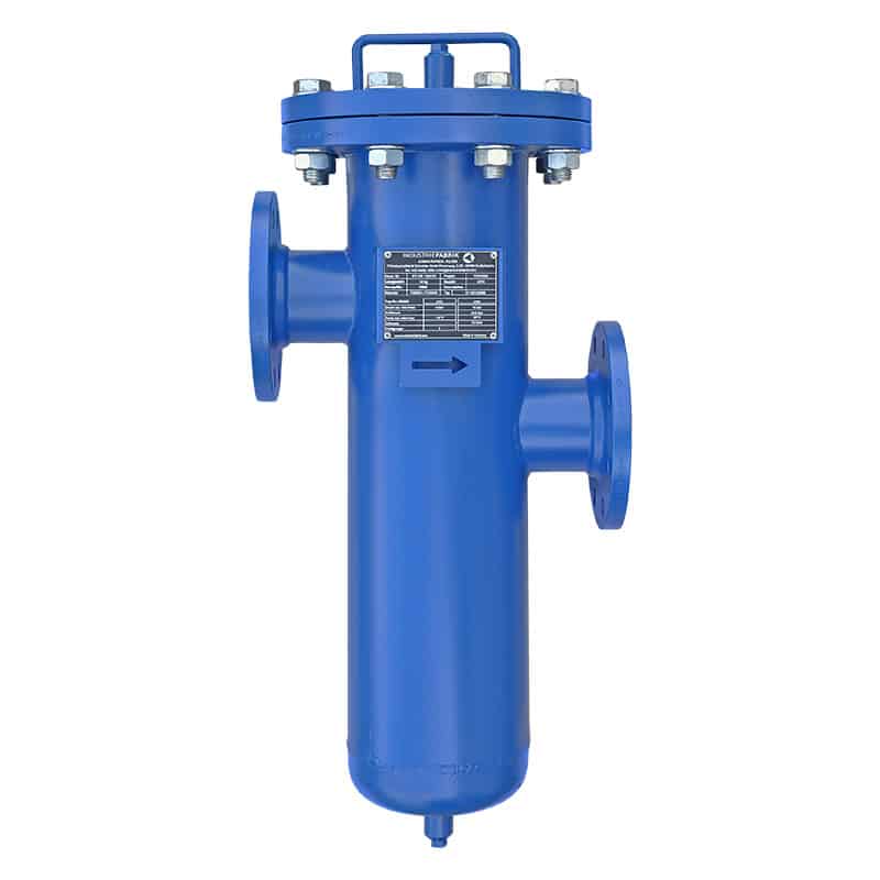 Armaturenfabrik Industriefabrik Schneider - Einfach-Schmutzfänger Typ EF in geschweißter Ausführung mit Edelstahl-Sieb, PN6–PN40, DN50–DN500, für industrielle Anwendungen.