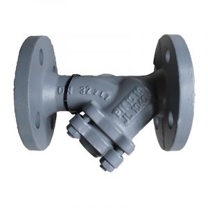 Armaturenfabrik Fromme Armaturen Schmutzfänger Fig. 316 in Y-Form aus Grauguss mit Edelstahl-Sieb, PN16, DN15–DN300, für Wasser-, Dampf- und Prozessleitungen
