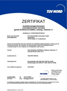 02 DGR 3834 DE Industriefabrik Schneider GmbH Zertifikat