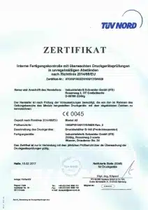 03 CE0045 Modul A2 DE-EN-1 Industriefabrik Schneider GmbH Zertifikat