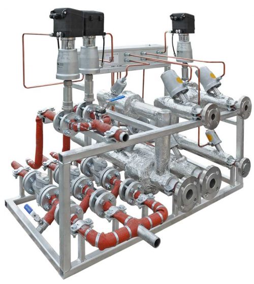 Armaturenfabrik Armatur Kondensatableiter, SKID Prozessanlagen Rohrisolierungen Schrägsitzventile und automatische pneumatische Stellventile